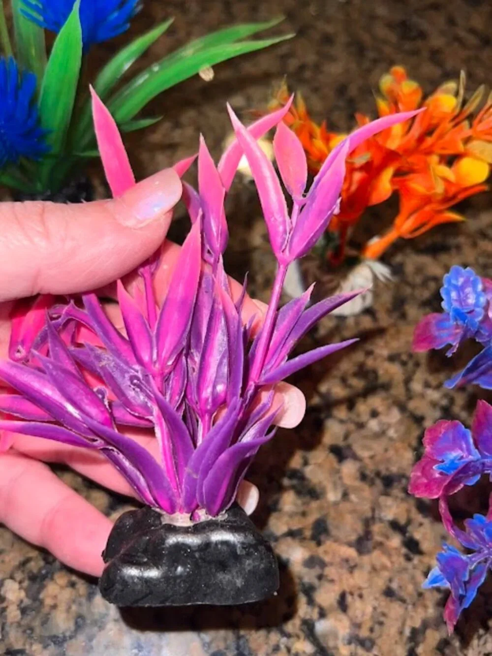 Set of Fish Aquarium Decoration. Total of 18 fake foliage items.